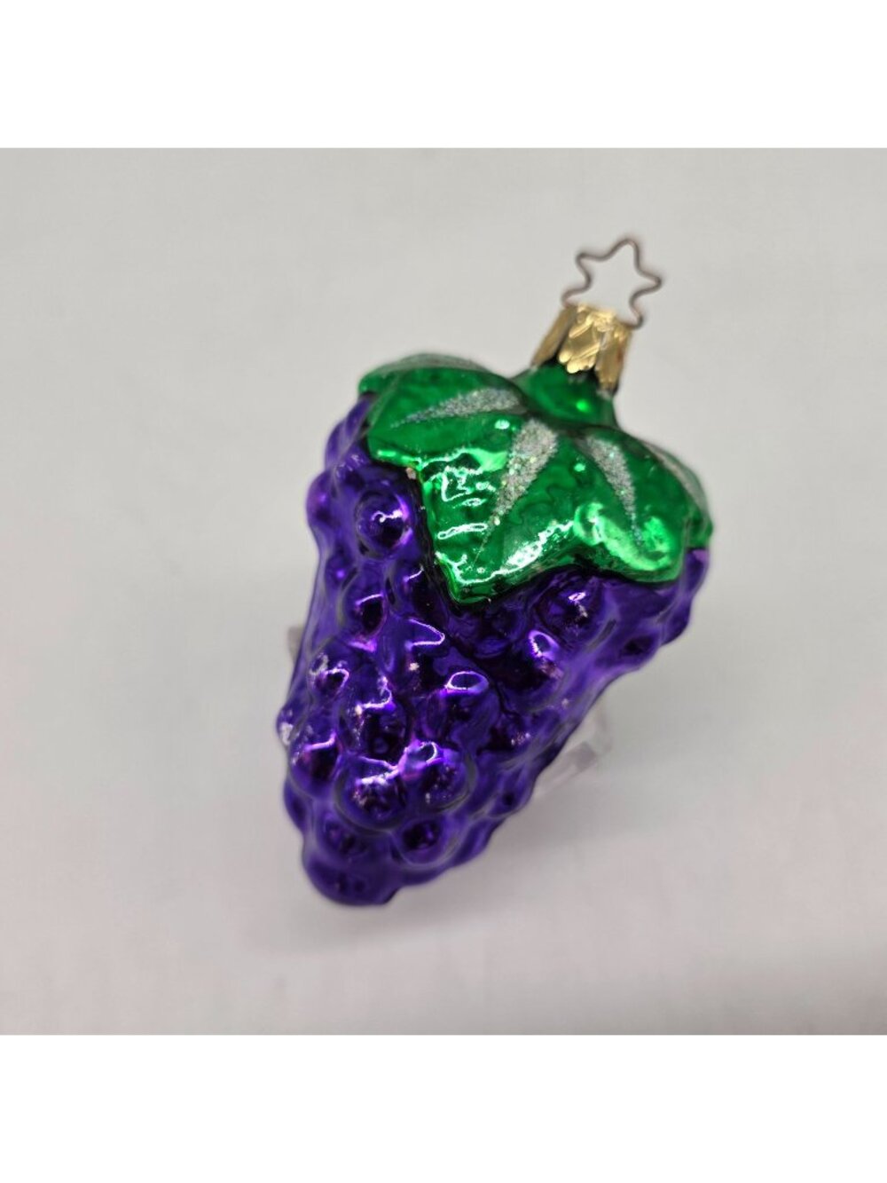 Inge Glas Glass Grapes German Christmas Ornament Purple 4"